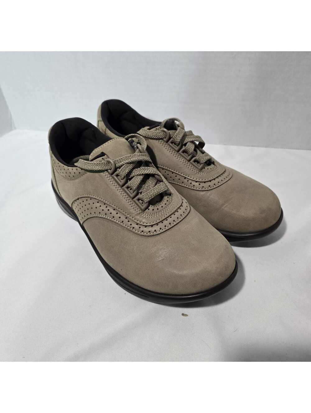 SAS Clare Mary Jane Women's Shoes Sz 7 W Sage Nubuck Lace Up Flat Shoes